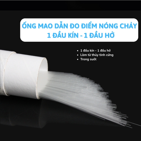 Ống mao quản đo điểm nóng chảy 500 cái/hộp, 1 đầu hở (Melting point capillary) Biosharp