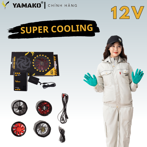 Quạt kèm dây nối quạt 12V - Phụ kiện Áo điều hoà Yamako 12V - 20.000MAH