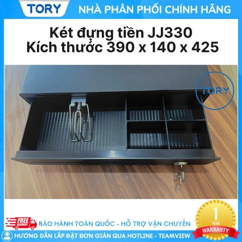 Két đựng tiền thu ngân TORY JJ330/JJ335 loại nhỏ, 330mm, 10 ngăn đựng tiền