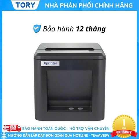 Máy in nhiệt, in bill hàng chính hãng Xprinter XP-T80W khổ 80mm, in điện thoại (kết nối USB + WIFI)