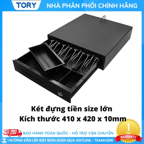 Ngăn kéo đựng tiền, két thu ngân SIZE LỚN bung tự động. Két thu ngân kết nối máy in hoá đơn, máy POS bán hàng