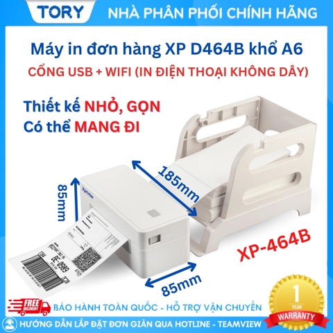Xprinter XP-D464B (USB+Wifi) Máy in đơn hàng, tem nhãn. In không dây, in qua điện thoại. Máy in đơn hàng, in tem nhãn, in vận đơn TMĐT khổ 110mm