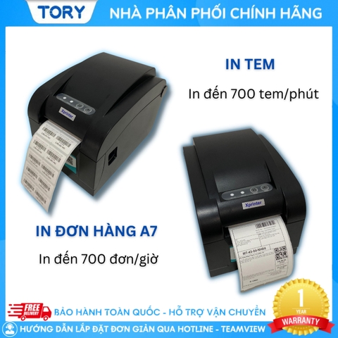 Máy in mã vạch, tem nhãn, decal, hàng chính hãng Xprinter XP-350B khổ 80mm (kết nối USB)