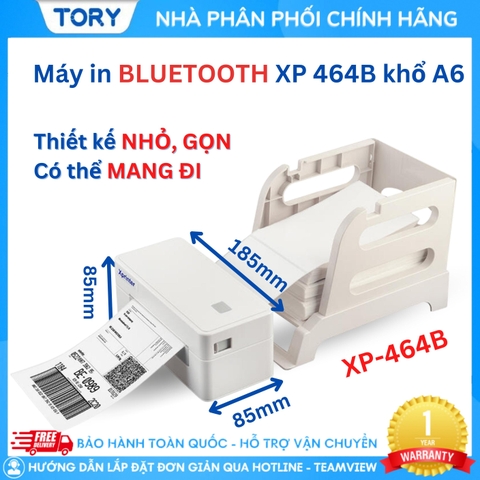 Xprinter XP-D464B (USB+Bluetooth) Máy in đơn hàng, tem nhãn. In không dây, in qua điện thoại. Máy in đơn hàng, in tem nhãn, in vận đơn TMĐT khổ 110mm
