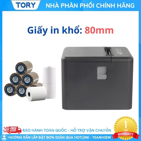 Máy in nhiệt, in bill hàng chính hãng Xprinter XP-T80W khổ 80mm, in điện thoại (kết nối USB + WIFI)