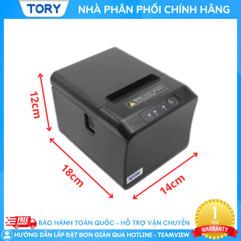 Máy in nhiệt, in bill hàng chính hãng Xprinter XP-Q806K mẫu đẹp, khổ 80mm, in điện thoại (USB + LAN)