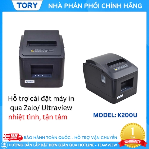 Máy in nhiệt, in bill hàng chính hãng Xprinter XP-K200U khổ 80mm (kết nối USB)