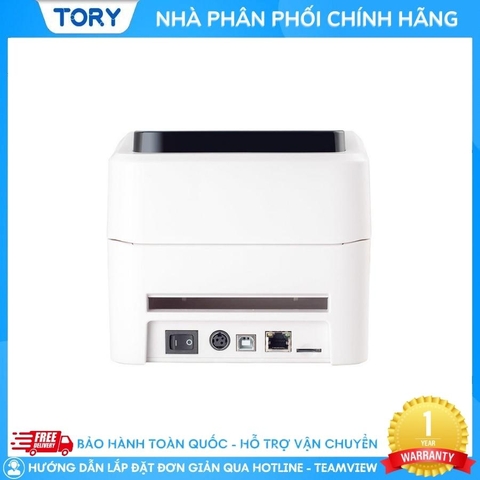 Máy in mã vạch, tem nhãn, decal, hàng chính hãng Xprinter XP-420B khổ 110mm (kết nối USB + LAN)