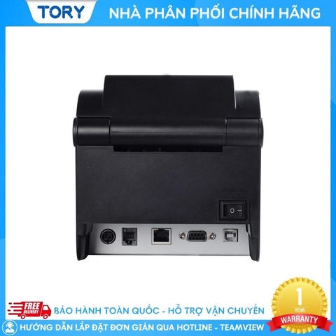 Máy in mã vạch, tem nhãn, decal, hàng chính hãng Xprinter XP-350BM khổ 80mm (kết nối USB + LAN)