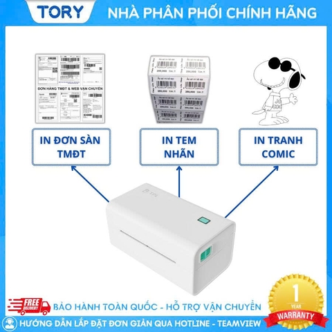 Máy in mã vạch, tem nhãn, decal, hàng chính hãng TPL TD-402S khổ 110mm (USB + Wifi + Bluetooth)