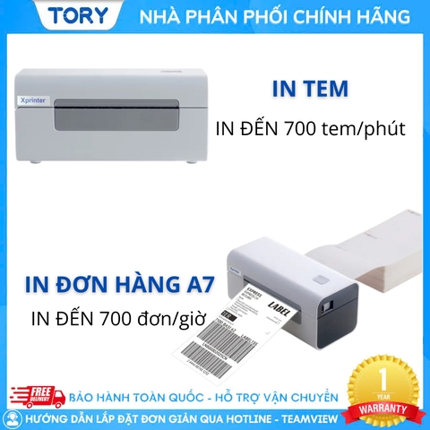 Máy in mã vạch, tem nhãn, decal, hàng chính hãng Xprinter XP-D465B(W) khổ 110mm (USB + Wifi)