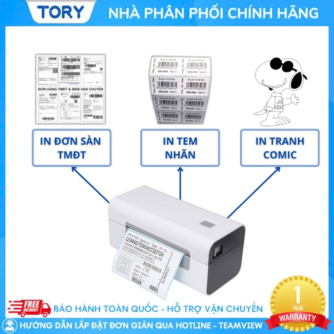 Máy in mã vạch, tem nhãn, decal, hàng chính hãng Xprinter XP-D465B(W) khổ 110mm (USB + Wifi)