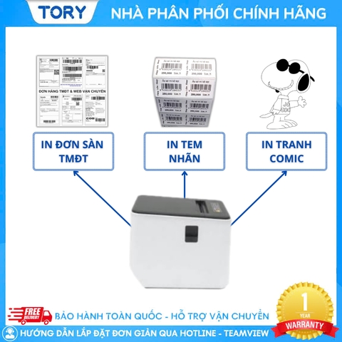 Máy in mã vạch, tem nhãn, decal, hàng chính hãng Xprinter XP-Q361U khổ 80mm  (USB + LAN)