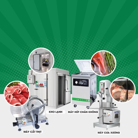 Combo thiết bị chế biến thịt đông lạnh Fozeni