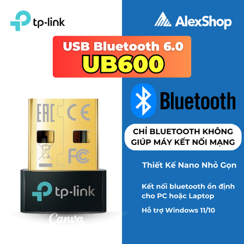 USB Bluetooth 6.0 TP-Link UB600 Nano, Thiết Kế Nhỏ Gọn, Dùng Windown