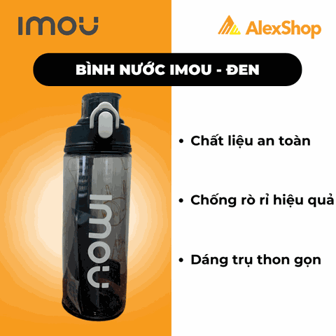 Bình Nước Imou - Màu Đen | Tiện Lợi – Bền Bỉ – Đậm Chất Thương Hiệu