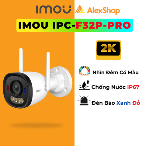 [3M] Camera Wifi IMOU F32P PRO BULLET 2C 3MP Ngoài Trời, Góc Rộng_IPC-F32P-PRO