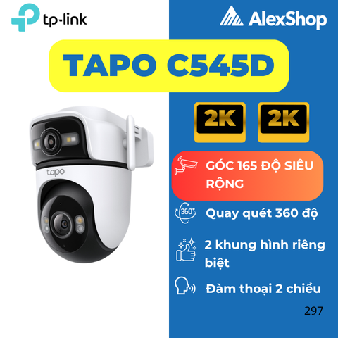 [6M] Camera 2 Mắt AI Tapo C545D, Ngoài Trời Góc Siêu Rộng Phân Giải 3M + 3M_TP-Link