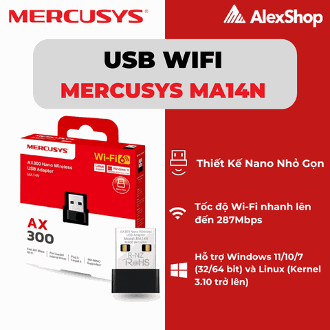 [AX300] USB Wifi Mercusys MA14N, Thu Sóng Wifi Dùng Cho Máy Tính
