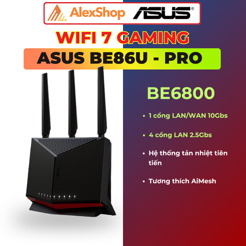 [BE6800] Router Wi-Fi 7 ASUS RT-BE86U - Băng Thông BE6800, Cổng Mạng 10G Tốc Độ Cao