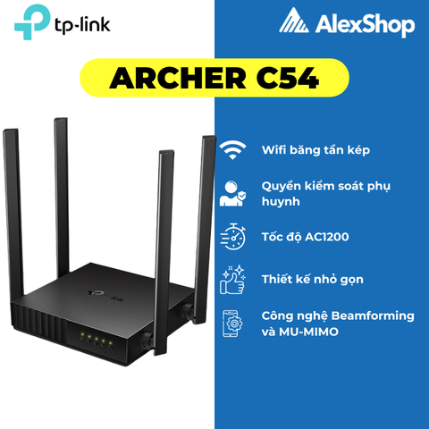 [AC1200] Thiết Bị Phát Wifi TP-Link Archer C54, Băng Tần Kép AC1200