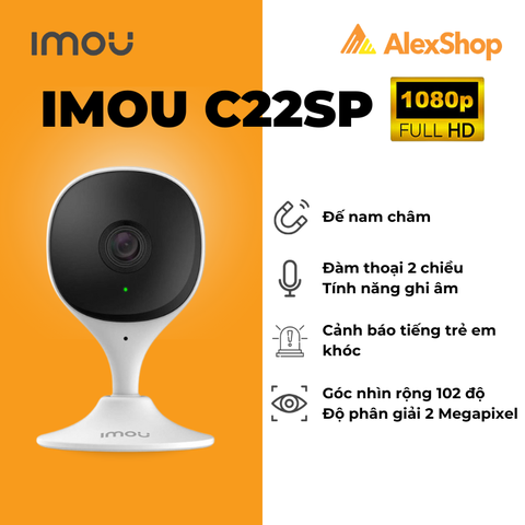 [2M] Camera Wifi Imou C22SP Cue 2ECố Định Trong Nhà, Đế Nam Châm