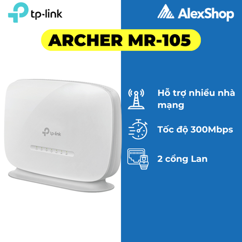 Thiết Bị Phát SIM 4G TP-Link MR105 LTE Tốc Độ 300 Mbps