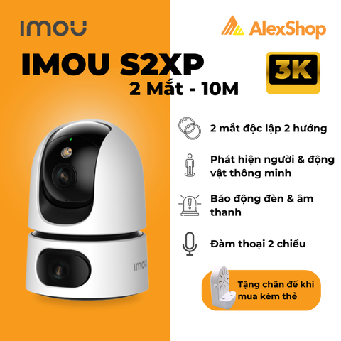 [10M] Camera Wifi Imou S2XP 2 Mắt Ranger Dual Trong Nhà 2 Mắt Trang Bị AI Thông Minh