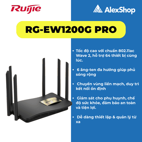 [1200M] Thiết Bị Phát Wifi RUIJIE RG-EW1200G Pro 2 Băng Gigabit