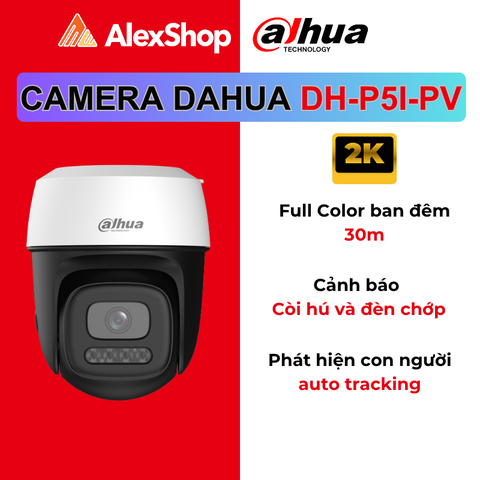 [5M] Camera Wifi Dahua P5I Ngoài Trời Xoay, Đàm Thoại 2 Chiều_DH-P5I-PV