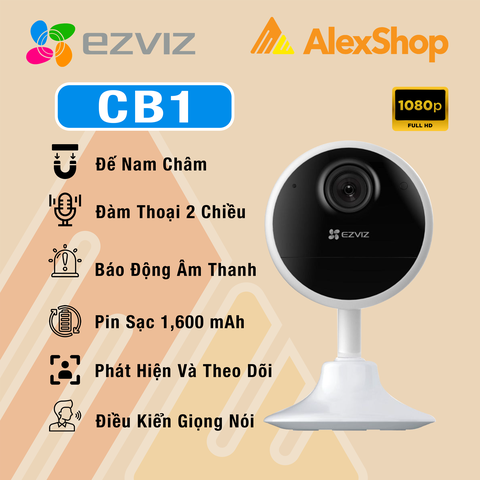 [2M] Camera Wifi Ezviz CB1 Dùng Pin, Trong Nhà, Đế Nam Châm