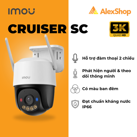 [5M] Camera Wifi Imou Cruiser SC K7FP- 5MP Ngoài Trời Xoay, Trang Bị Đèn Chớp Xanh Đỏ Bảo Vệ Toàn Diện