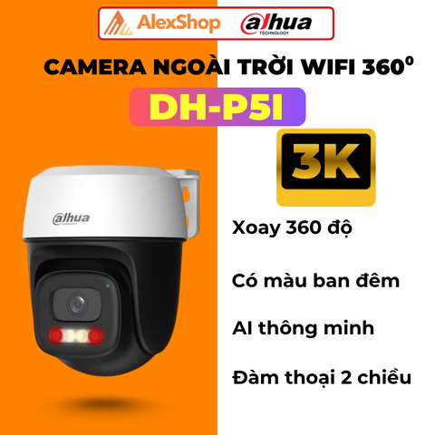 [5M] Camera Wifi Dahua P5I Ngoài Trời Xoay, Đàm Thoại 2 Chiều_DH-P5I-PV