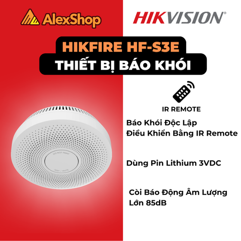 Hikfire HF-S3E | Thiết Bị Cảm Biến Khói Dùng Pin, Công Nghệ Maze Dirty Alarm