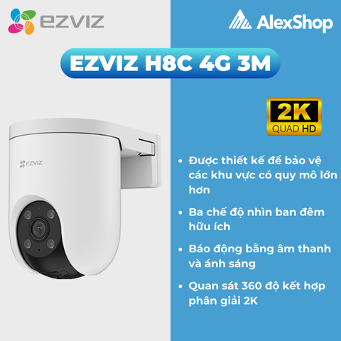[3M] Camera Ezviz H8C 4G Ngoài Trời