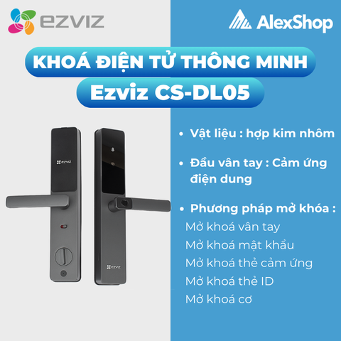 Khóa Cửa Vân Tay Thông Minh EZVIZ DL05 , Bảo mật 2 lớp Chính hãng