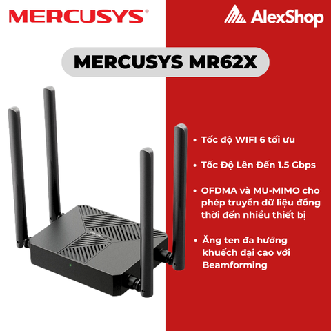 [AX1500] Mercusys MR62X Phát Wifi 6 Băng Tần Kép
