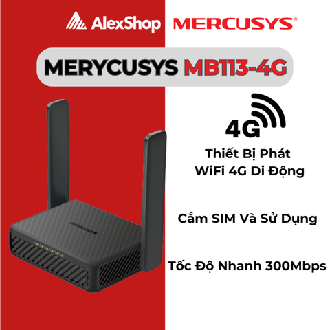 [300 Mb]Mercusys MB113-4G Router Wi-Fi 4G LTE