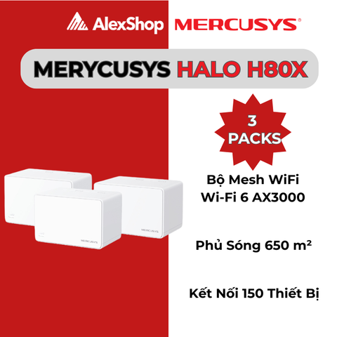 [AX3000] HALO H80X 3Packs Hệ Thống Mesh Wi-Fi 6 AX3000 Toàn Bộ Nhà