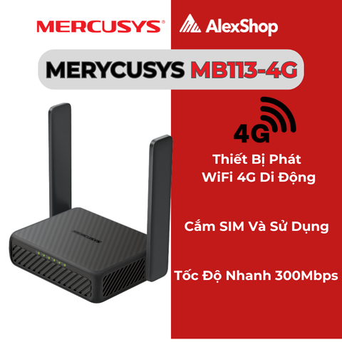 [300 Mb]Mercusys MB113-4G Router Wi-Fi 4G LTE
