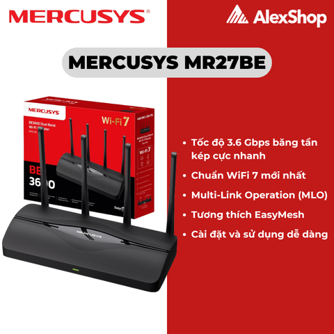 [BE3600] Mercusys MR27BE Phát Wifi 7 Băng Tần Kép