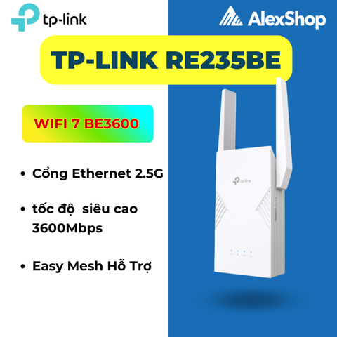 [AX3000] TP-Link RE235BE Wifi 7, Mở Rộng Sóng Có Easy Mesh Băng Thông Cao 3600M