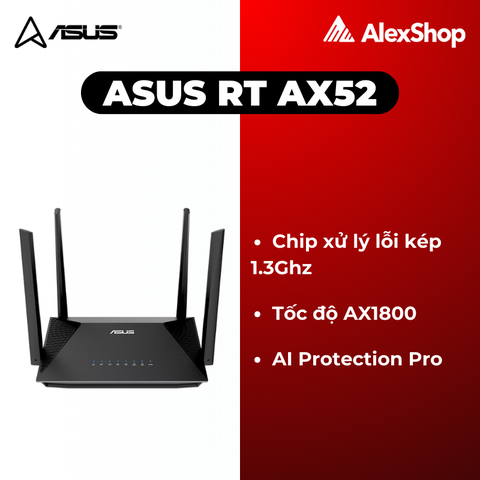 [AX1800] Thiết Bị Phát Wifi 6 Asus AX52 Chuẩn Băng Thông AX1800