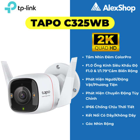 Camera Tapo C325WB 4M Ngoài Trời Cố Định , Color Pro
