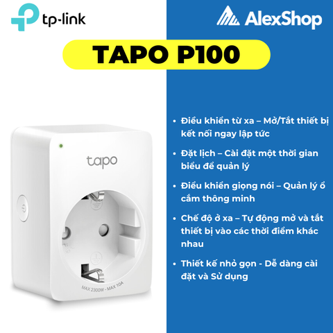TP-Link Tapo P100 Ổ Cắm Wi-Fi Thông Minh Nhỏ Gọn