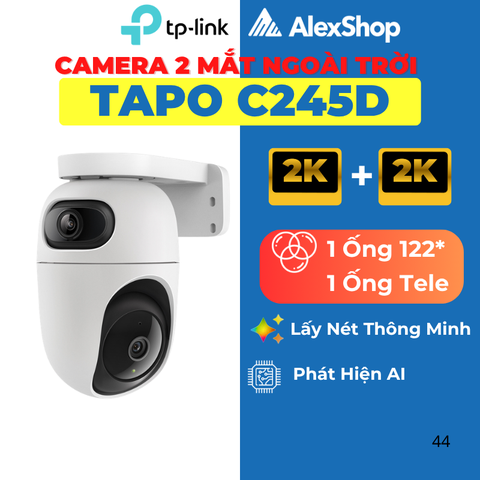 [6M] Camera 2 Mắt Wifi Tapo C245D, Trong Nhà Quay Quét, Màu Nhìn Đêm, Ai Thông Minh_TP-Link