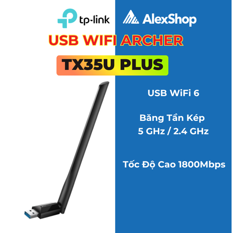 [AX1800 ]TP-Link Archer TX35U Plus USB Wi-Fi AX1800 Hiệu Suất Cao