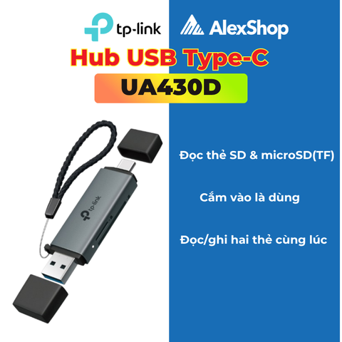 [5Gb]UA430D Đầu Đọc Thẻ USB 3.0 Type-C&A Dành Cho Thẻ SD Và MicroSD 3.0