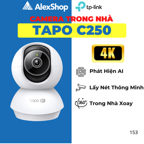 [4K] TAPO C250 Camera Wifi 4K, AI Thông Minh Trong Nhà Xoay 360 Độ_TP-Link