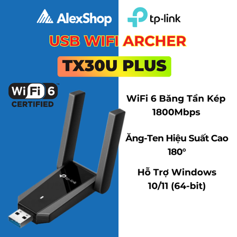 [AX1800 ]TP-Link Archer TX30U Plus USB Wi-Fi AX1800 Hai Ăng-ten Hiệu Suất Cao